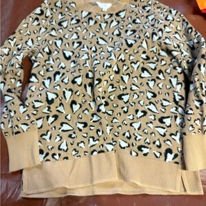 Leopard Heart Print Sweater